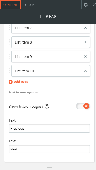 flip page widget