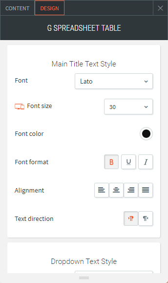 google spreadsheet table widget
