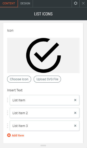 list icons widget