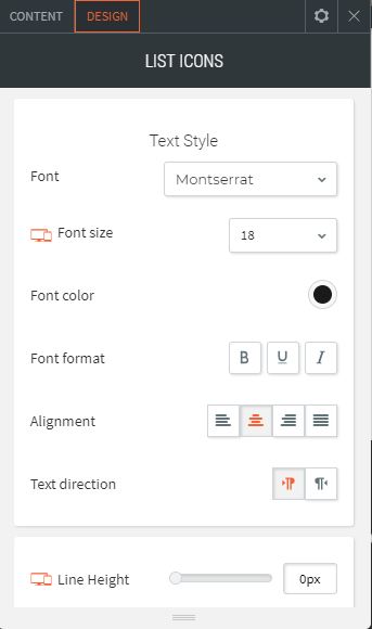 list icons widget