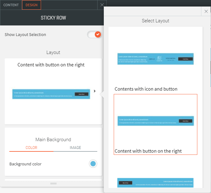sticky row widget