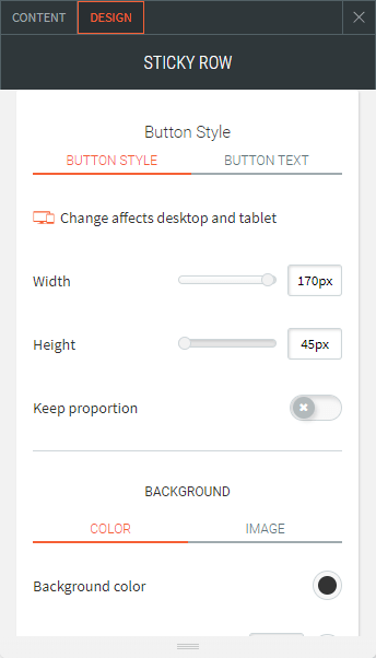 sticky row widget