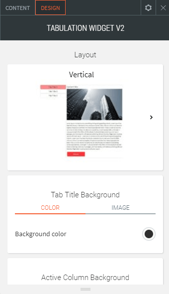 tabulation widget