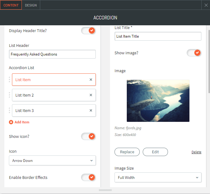 accordion widget