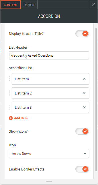 accordion widget