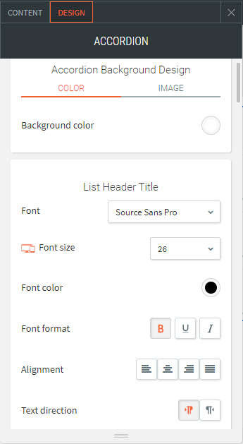 accordion widget