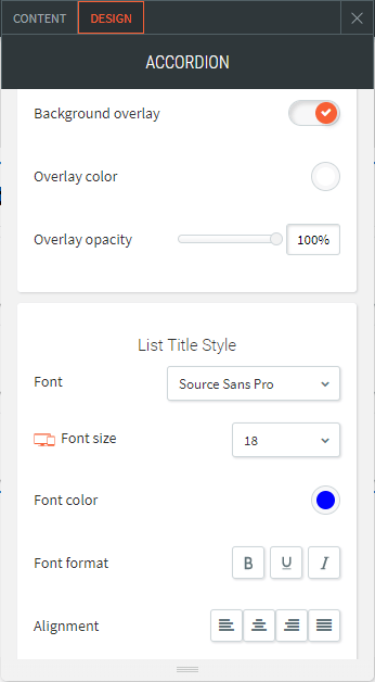 accordion widget