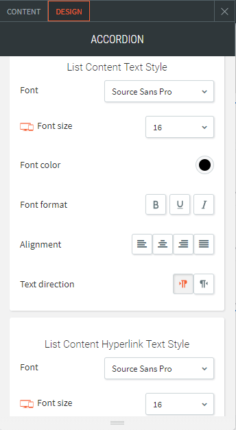 accordion widget