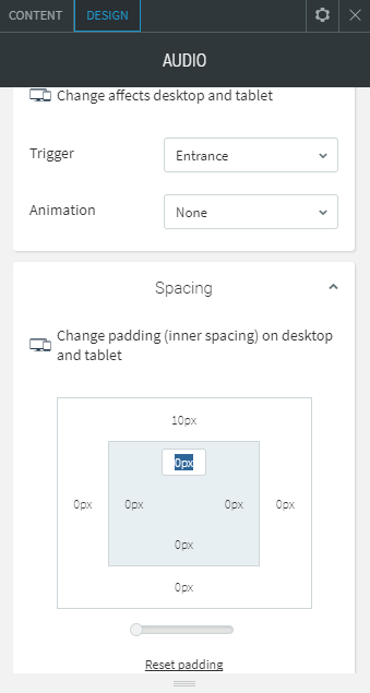 audio widget