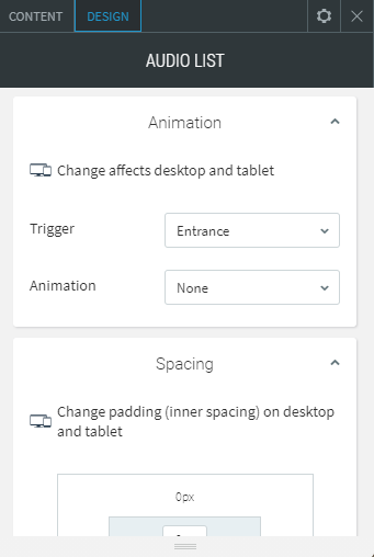 audio list widget