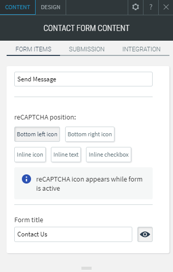 contact form widget