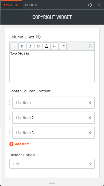 copyright widget
