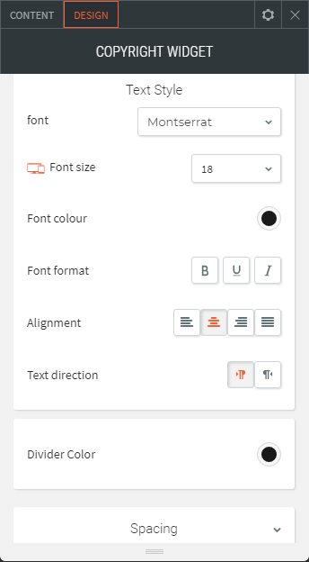 copyright widget