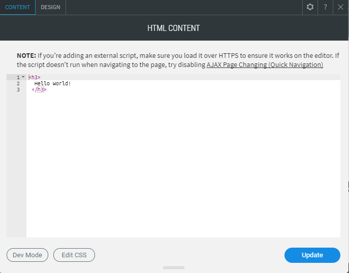 html widget