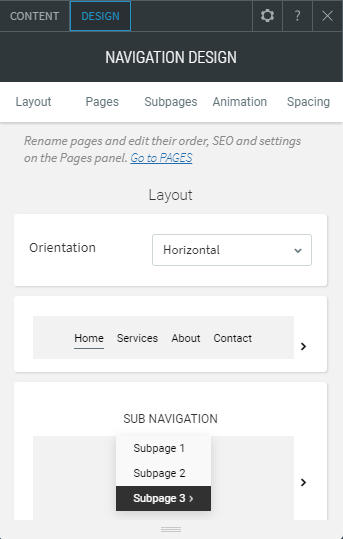 navigation links widget