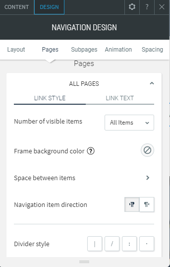 navigation links widget
