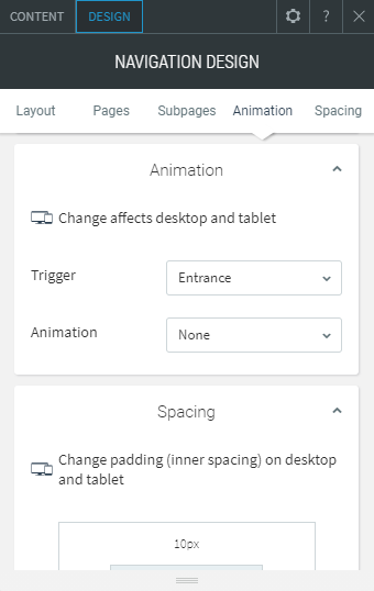 navigation links widget