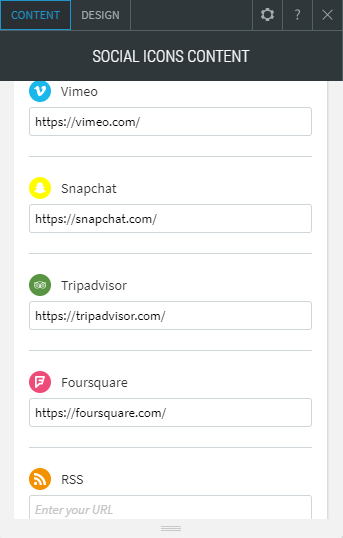 social icons widget