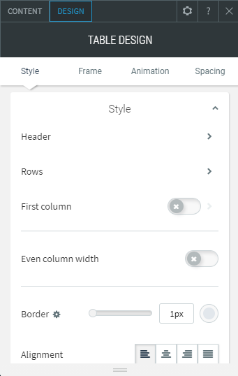table widget