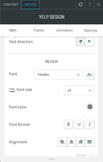 yelp reviews widget