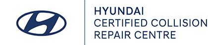 The logo for hyundai certified collision repair centre.