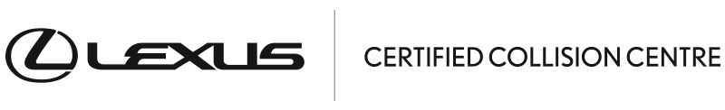 The lexus certified collision centre logo is on a white background.