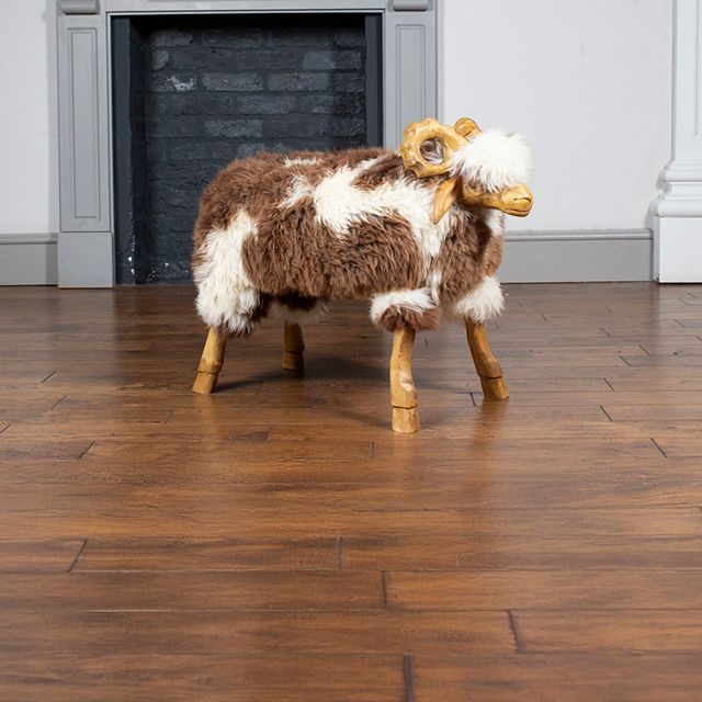 Handmade decorative sheep covered in natural sheepskin