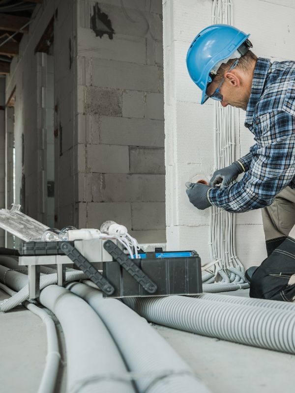 Full electrical system install underway at a new commercial site