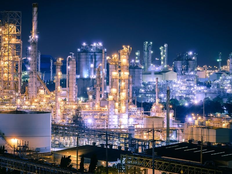 Large scale industrial plant powered by professional industrial electrical contractors delivering power wiring and electrical infrastructure.