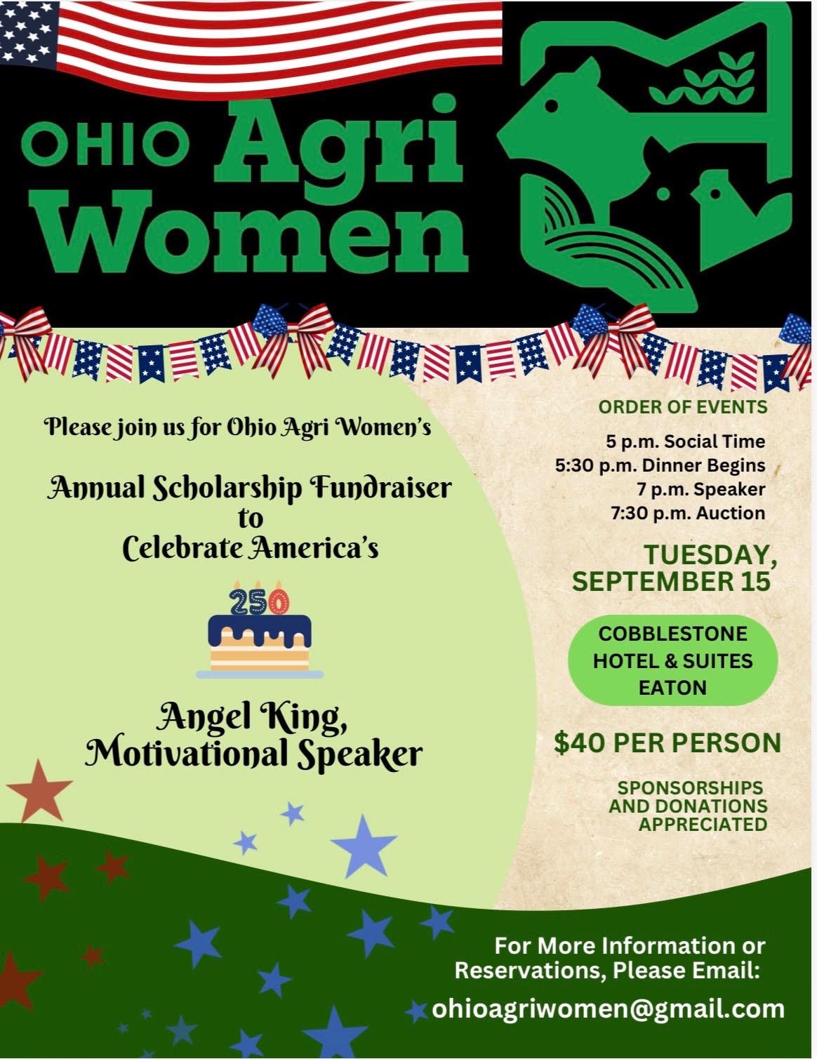 Ohio Agri Women Annual Scholarship Fundraiser Flyer