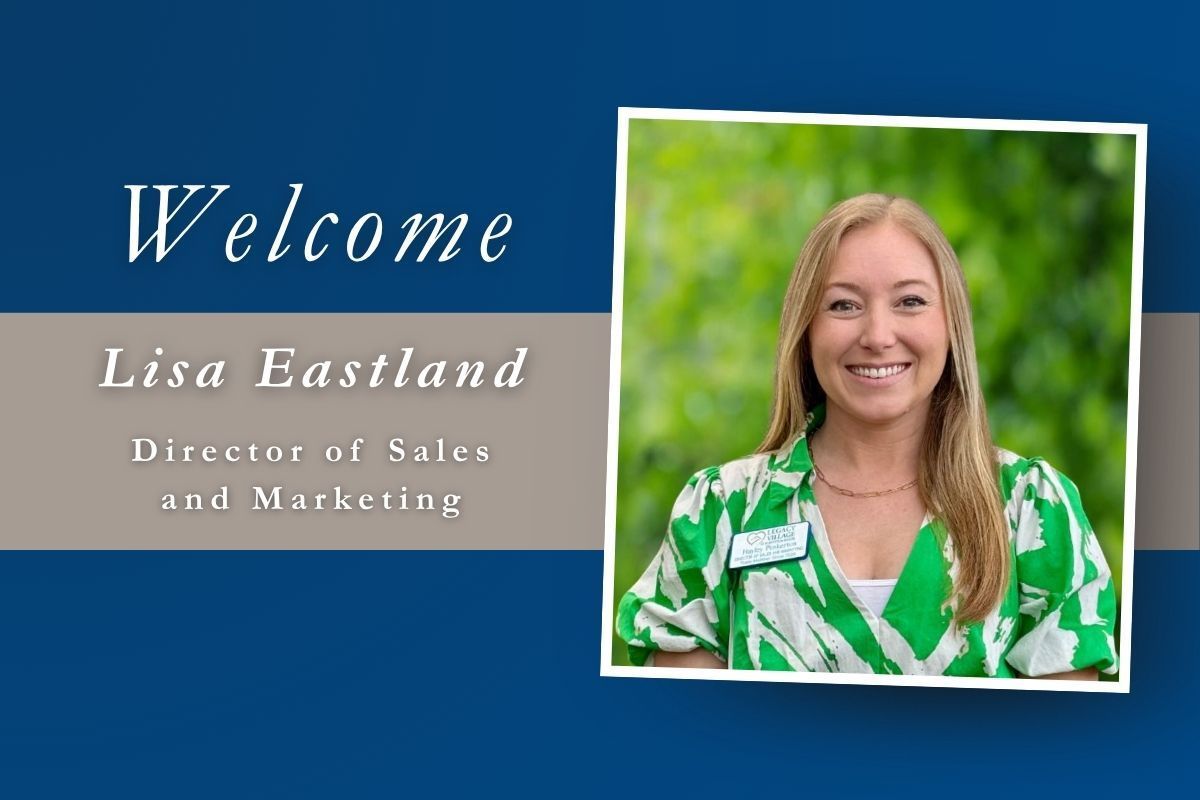 Welcome slide for Lisa Eastland, Director of Sales and Marketing, with her photo on a blue background