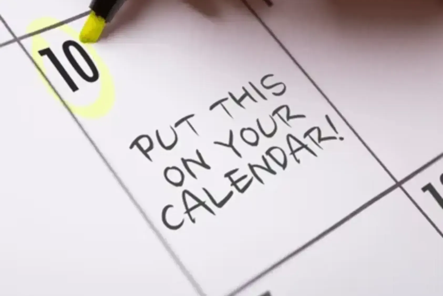 A calendar with the words put this on your calendar written on it