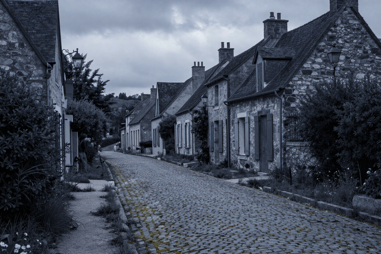 Quiet French countryside street