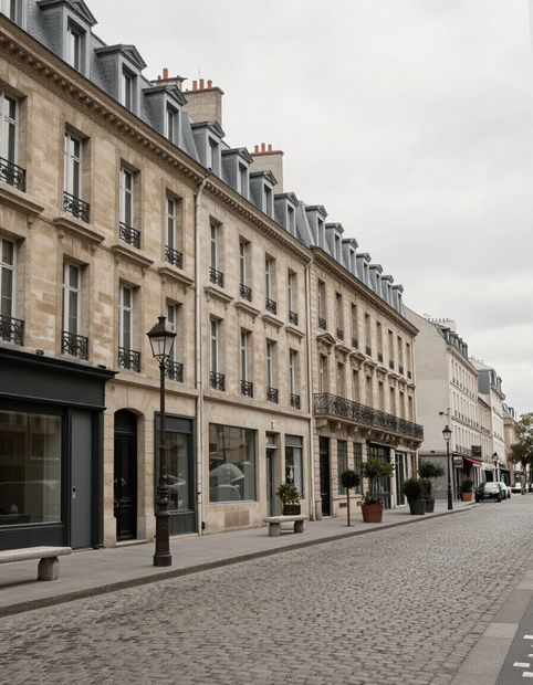 French business district street
