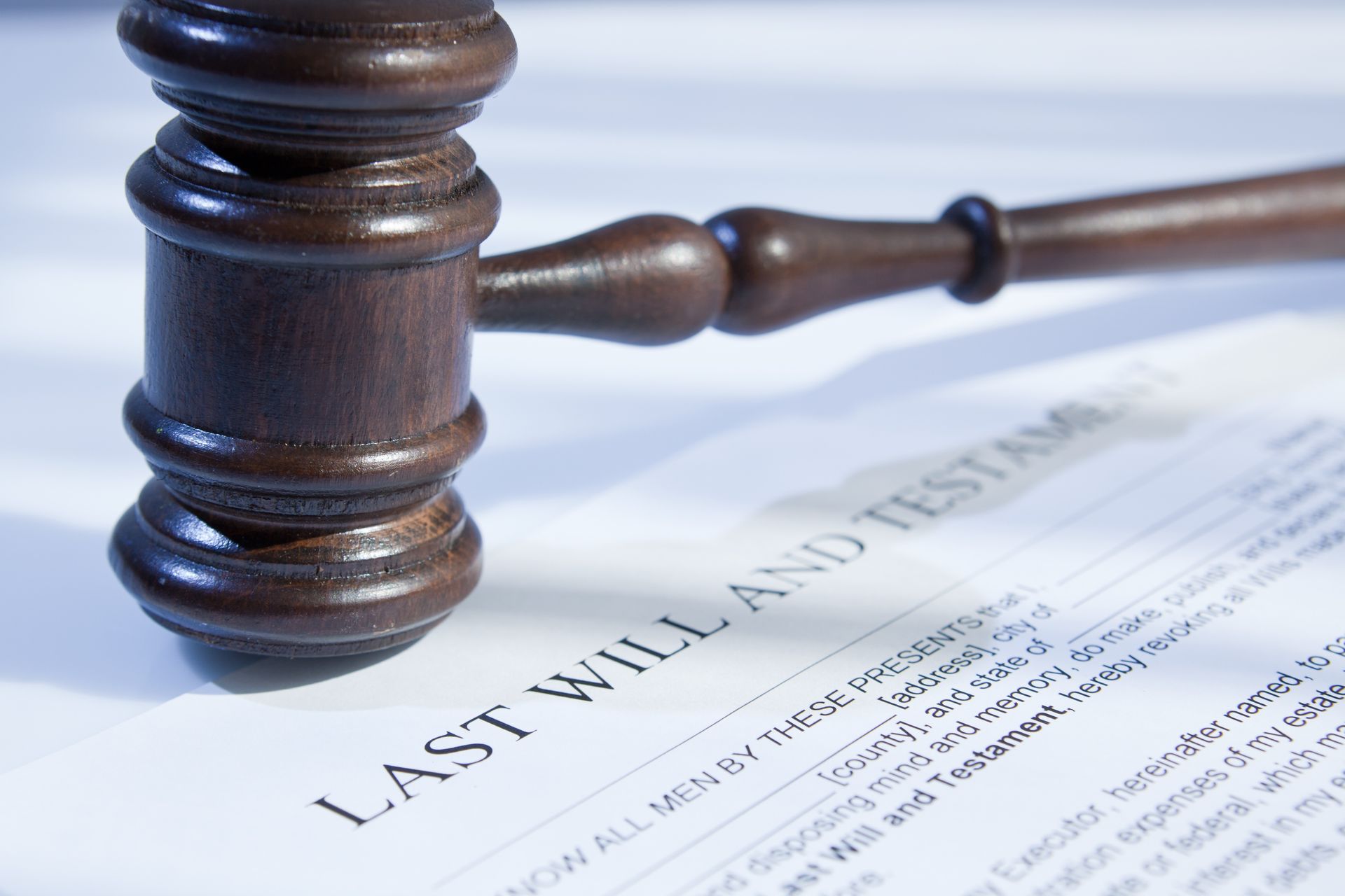 Wooden gavel resting on a 