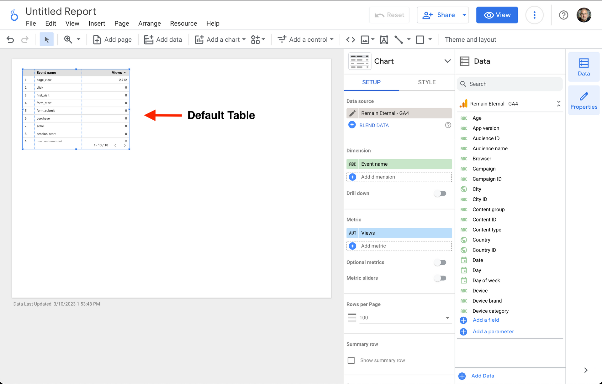 Create a report