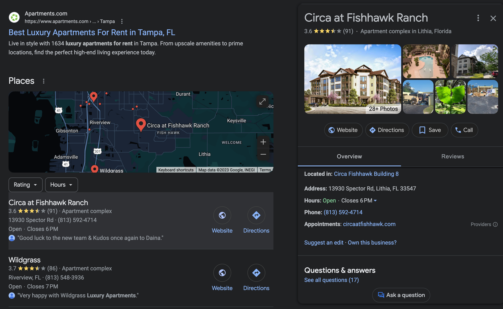 Google Business Listing example
