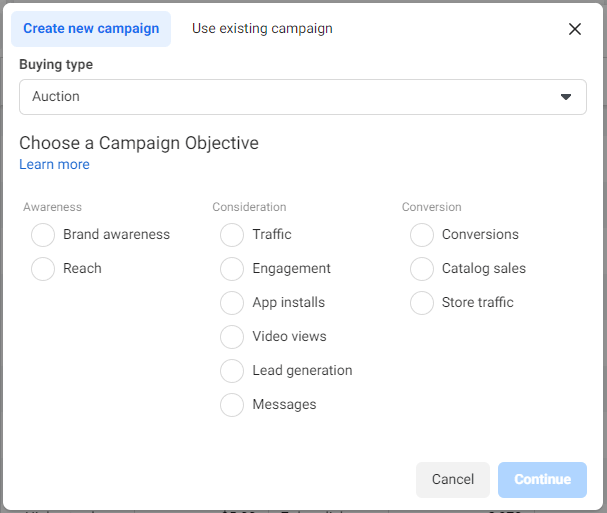 Facebook objective