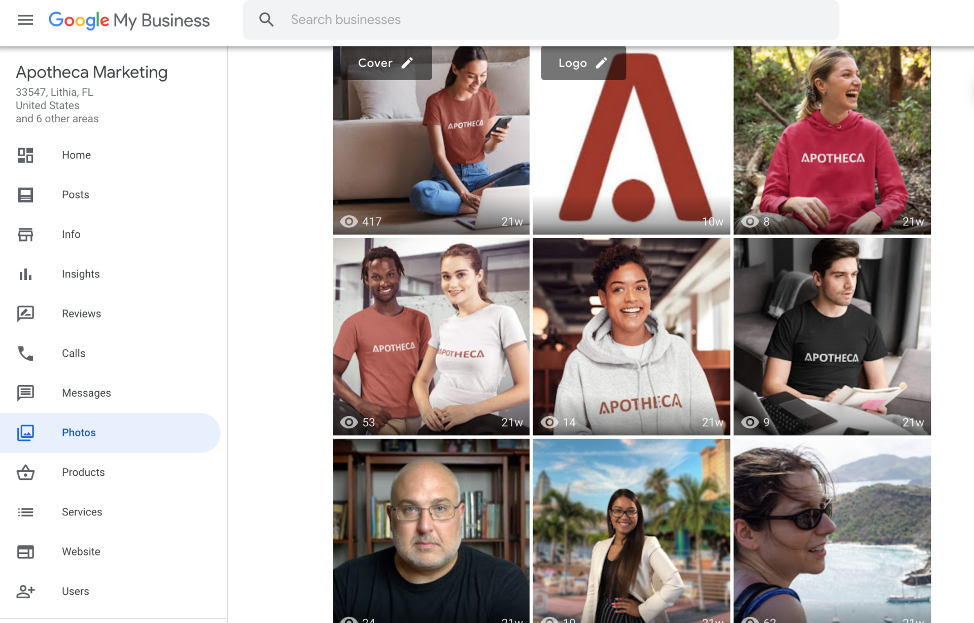 Google My Business photo gallery