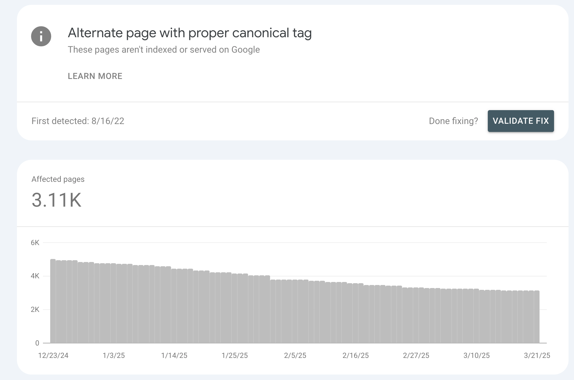 Alternative page with canonical