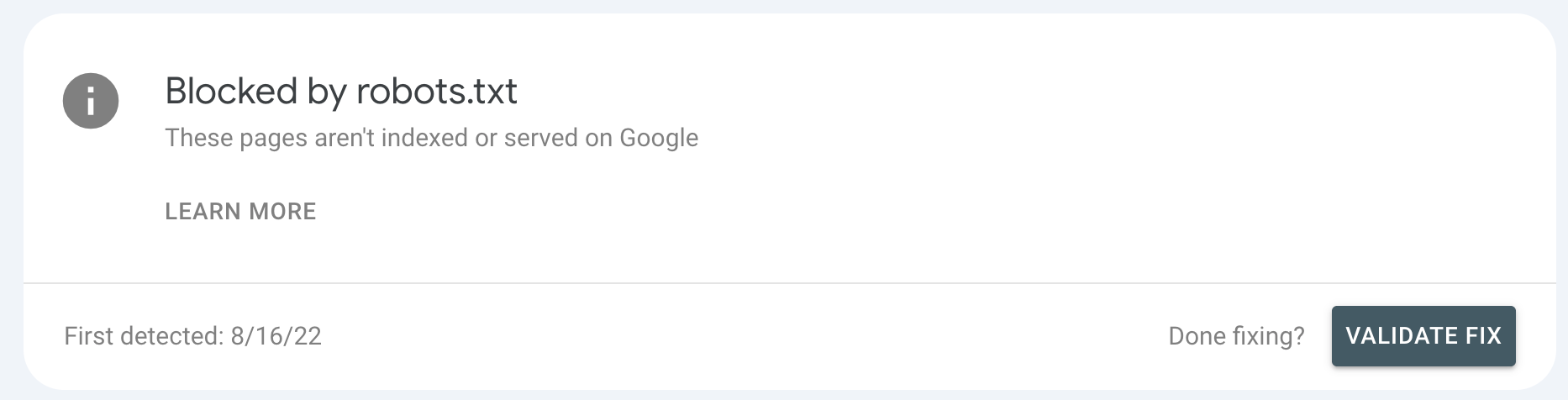 Blocked by robots.txt