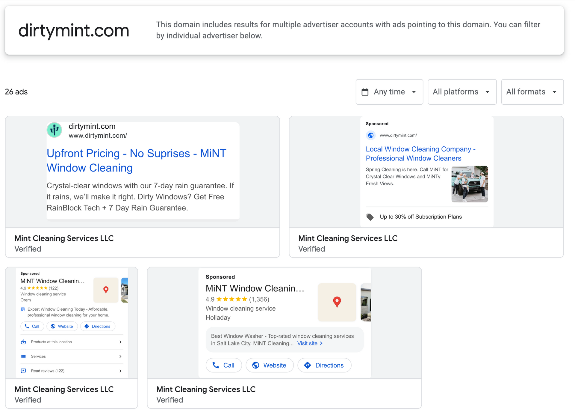 Google ad transparency