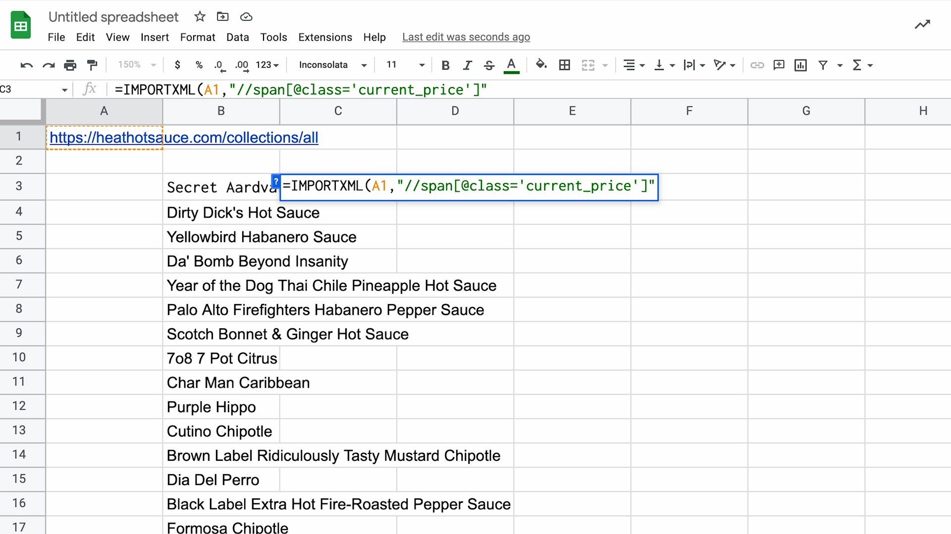 Scraping price from a website