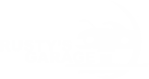 Rusty's Garage White Logo