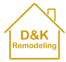D&K Remodeling logo with a gold house outline and roofline