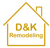 D&K Remodeling logo with a gold house outline and roofline