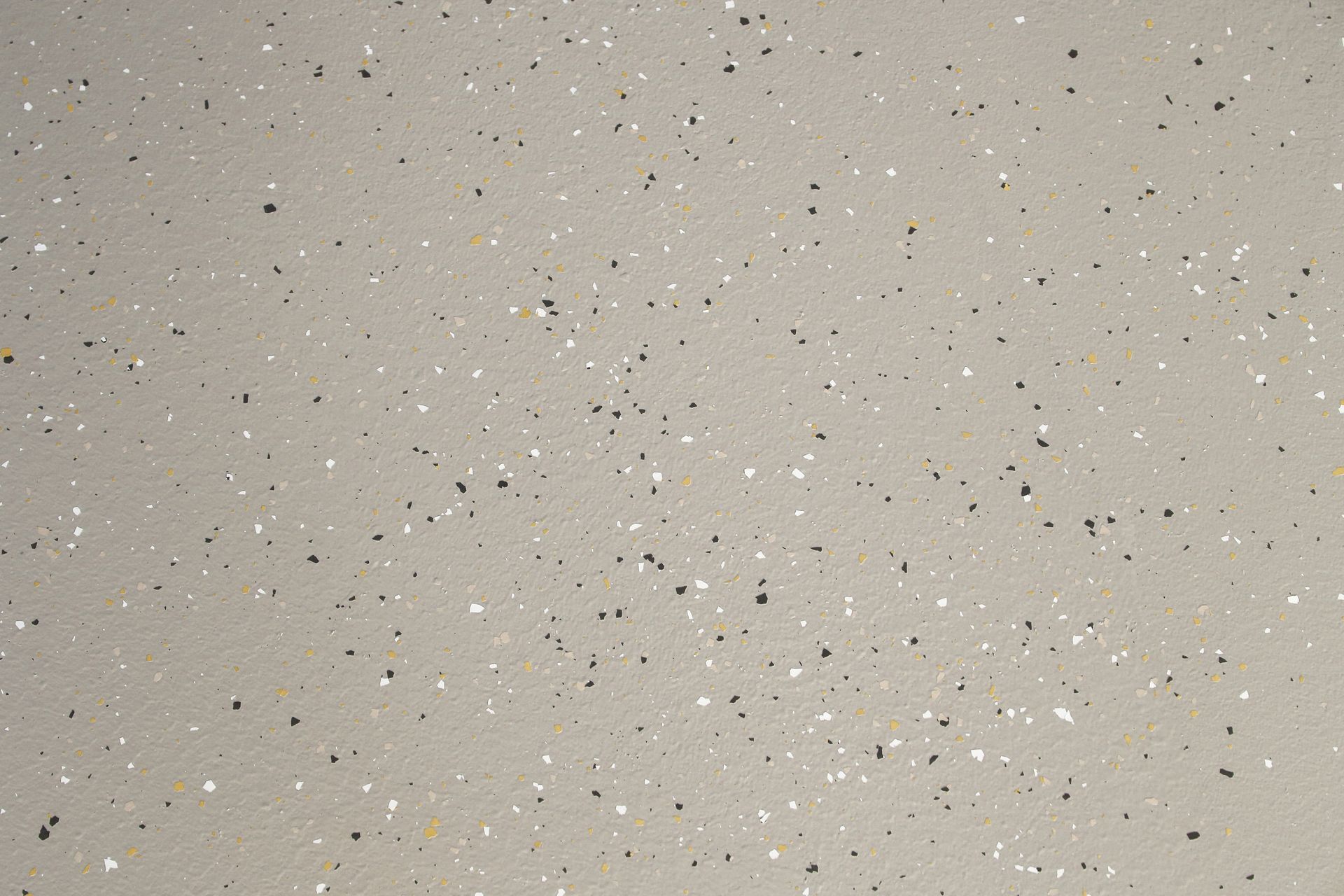 Gray floor with small black and white flecks. Gray floor with small black and white flecks.