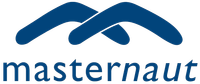 Masternaut logo with blue stylised motif and lowercase text