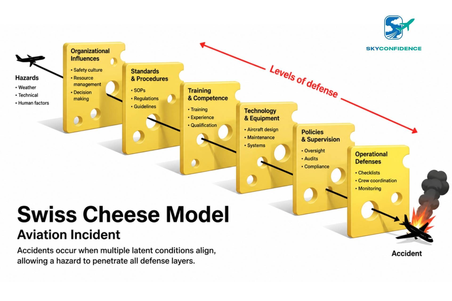 Swiss cheese model Reason modello a fette di formaggio svizzero aviazione Swiss cheese model Reason modello a fette di formaggio svizzero aviazione