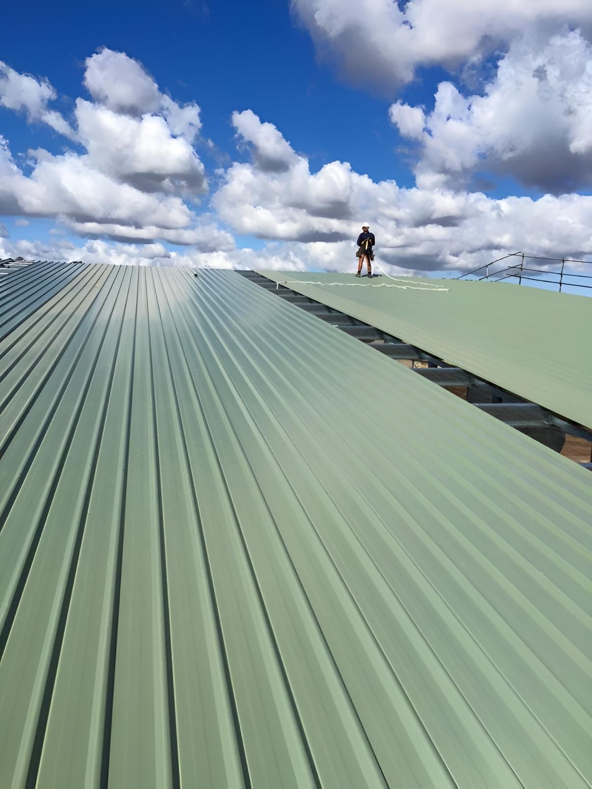 A Man Standing on Roof — Geiger Solutions In Clermont, QLD